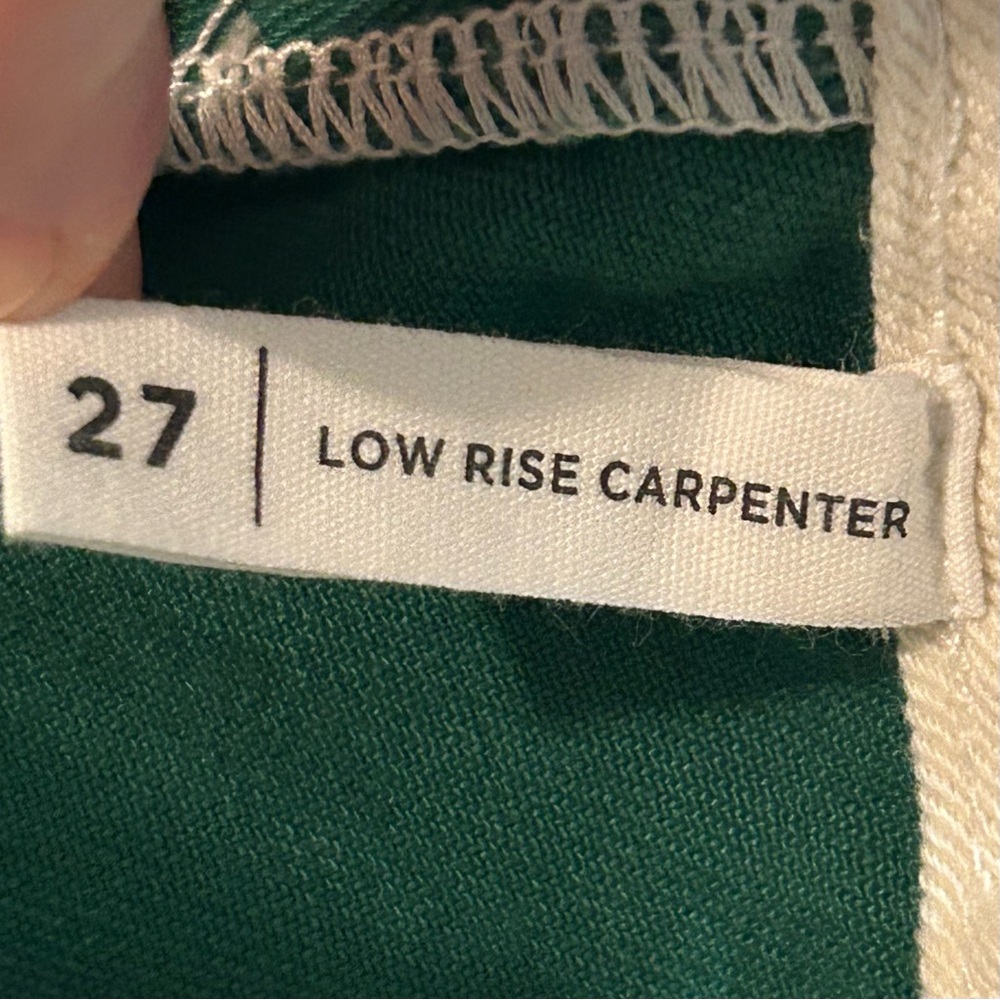 Pacsun EUC Women’s Size 27 Low Rise Carpenter Jeans Green White 31” Inseam - Picture 5 of 9